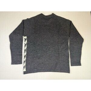 PAKA Alpaca Wool Sweater Handmade in Peru Andean Panel Gray Crewneck Unisex